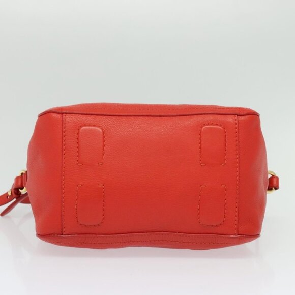 Salvatore Ferragamo Vala Hand Bag Leather 2way Red Gold Auth - Picture 12 of 16